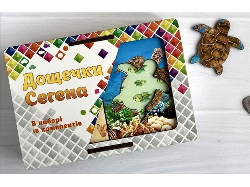 Пазл-сортер дошки Сегена Морські жителі, 10×7,5 см, Ubumblesbees