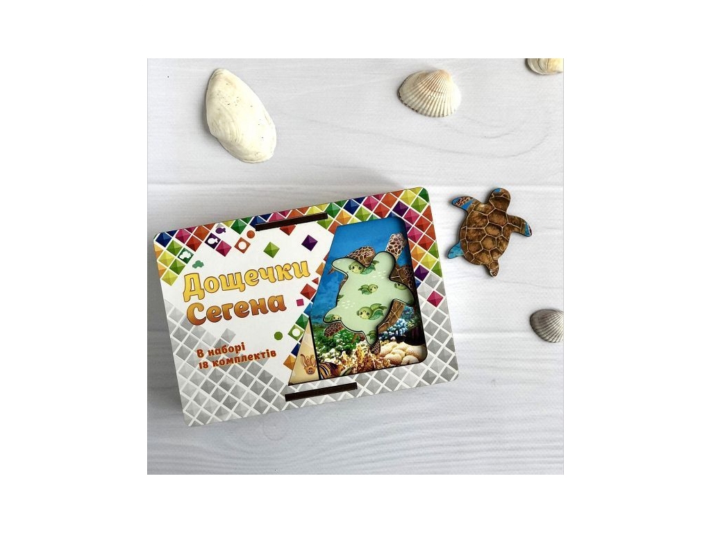 Пазл-сортер дошки Сегена Морські жителі, 10×7,5 см, Ubumblesbees