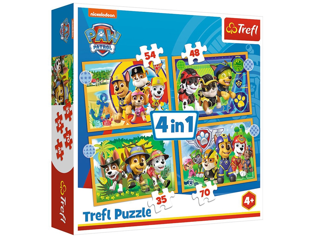 Пазл 4 в 1 Trefl Paw Patrol Отдых