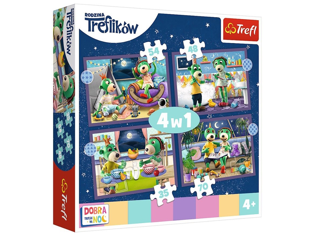 Пазли Перед сном, Сім'я Трефликів 4в1, Trefl 34399