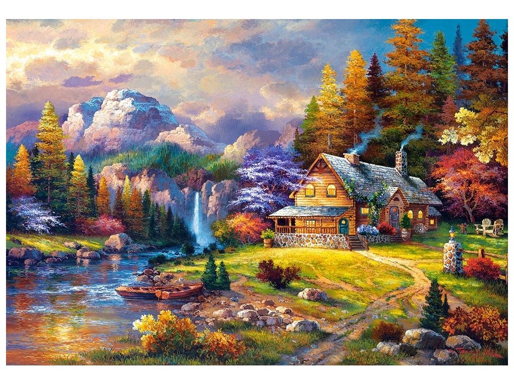 Пазли Будиночок в горах, 1500 елементів, Castorland