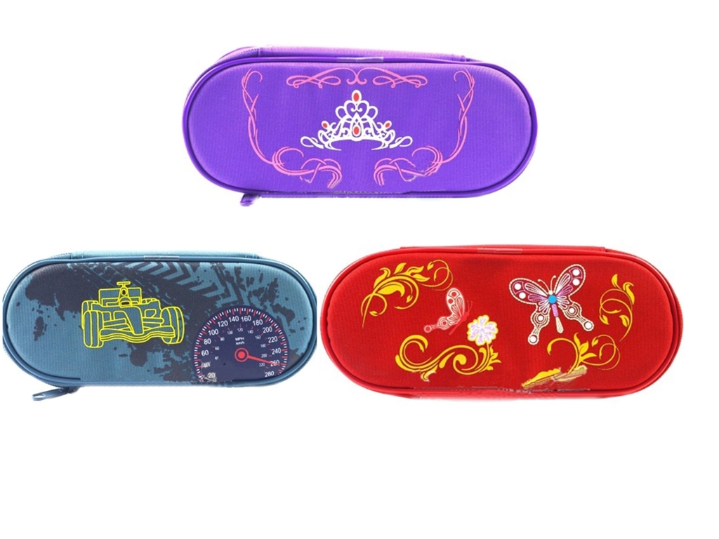 Пенал школьный с вышивкой, 1 отделение, 3 дизайна (цена за 1шт)
