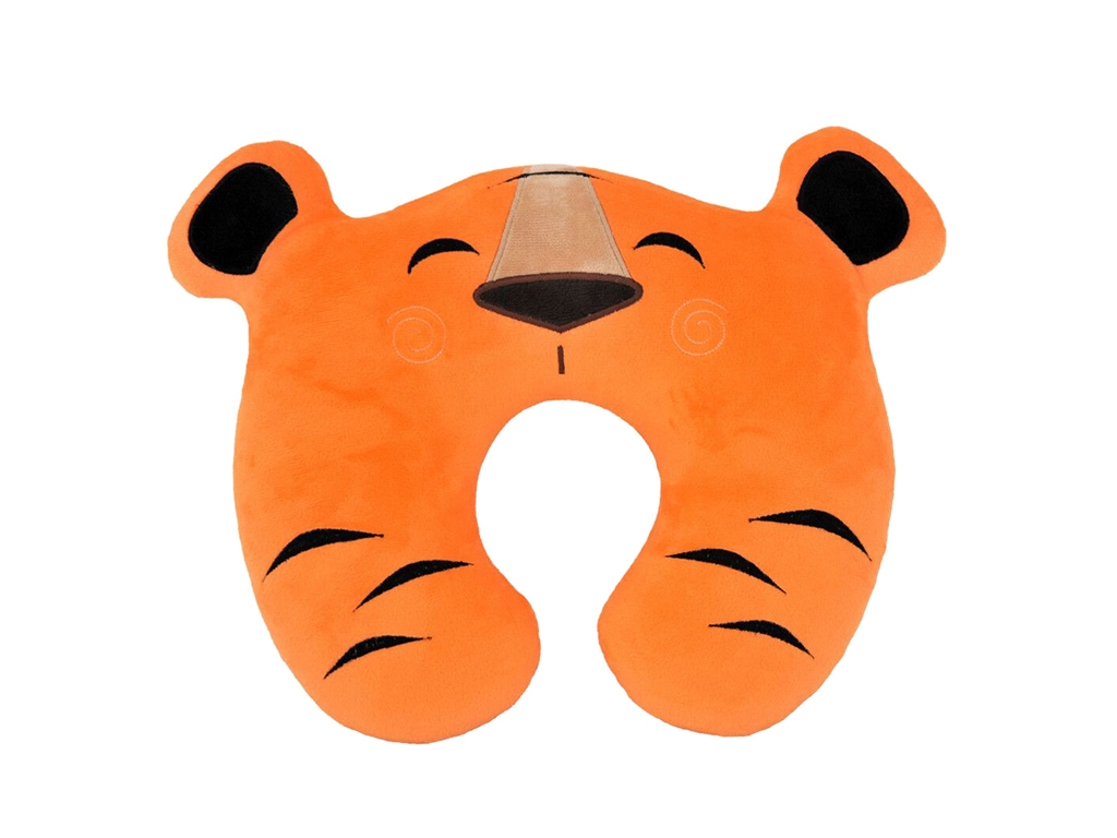 Підголовник дорожній форма тигрик, 39 см, текстильний, Tigres