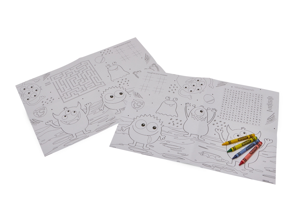 Творчий набір “Підложки Монстри”, 2 аркуші + 4 олівці, Вік 3+, Crayola