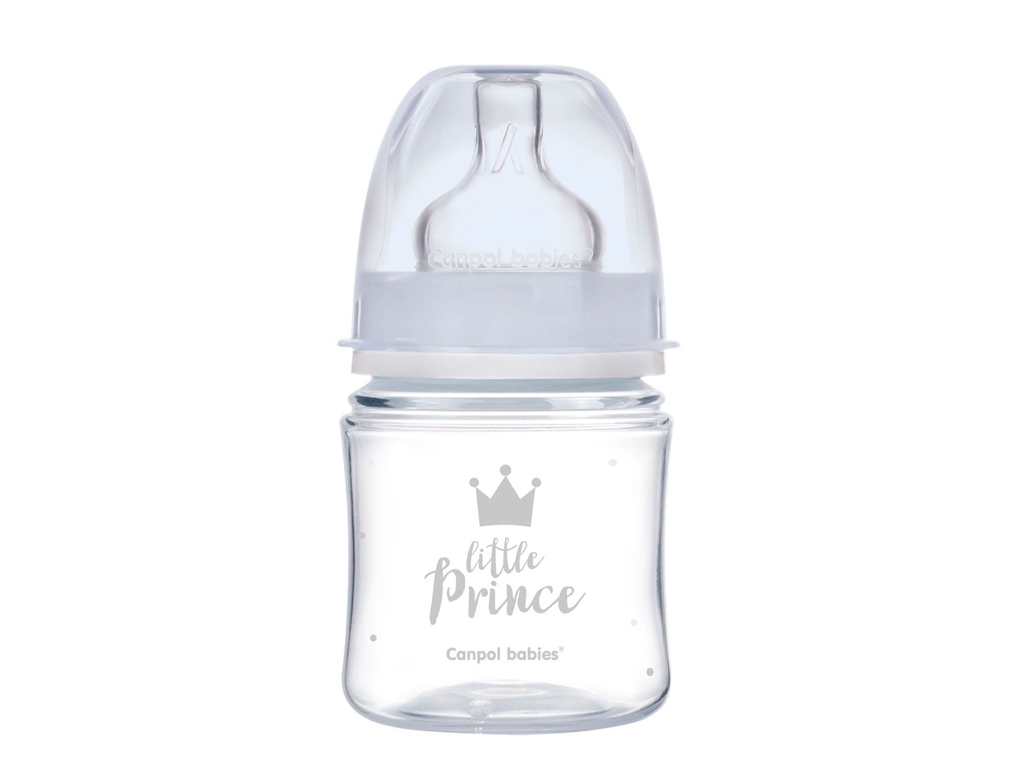 Бутылка антиколиковая с широким отверстием 120 мл PP Easystart Royal baby синяя. Canpol Babies 35/23