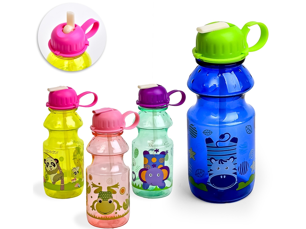 Бутылка-поилка детская с трубочкой Мадагаскар 380мл