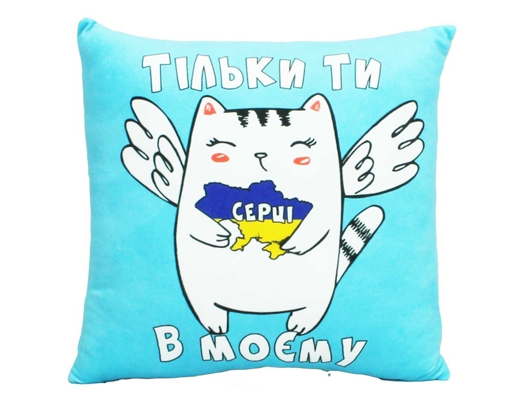 Подушка с принтом №2, Поздравительная 2, Размер 32x32x10см, Копиця