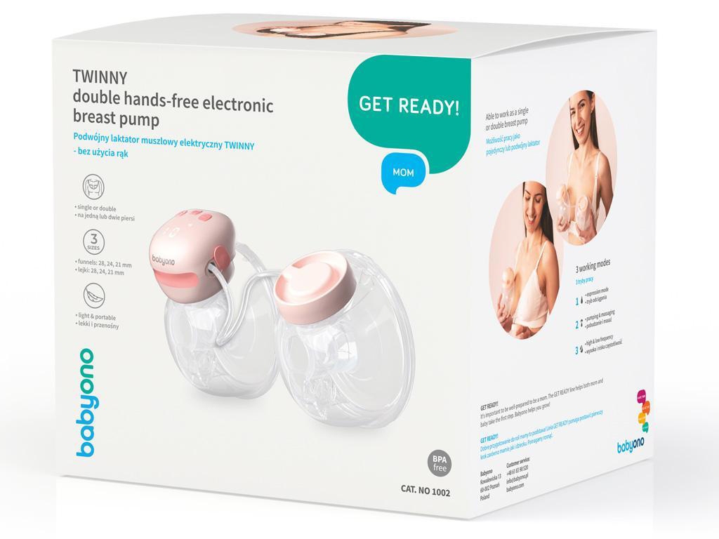 Молокоотсос двойной аккумуляторный Twinny Hands Free, 1002, BabyOno