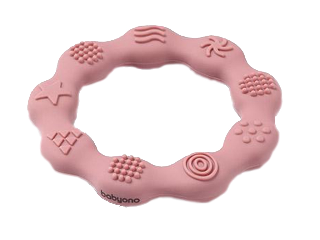 Прорізувач для зубів силіконовий Кільце рожевий. BabyOno 825/02