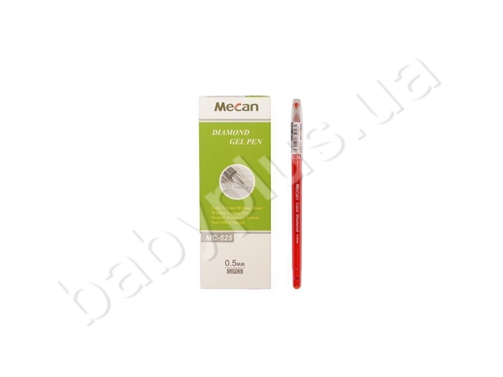 Ручка гелевая красная тонкая Diamond 0,5 мм, MC-525-RED