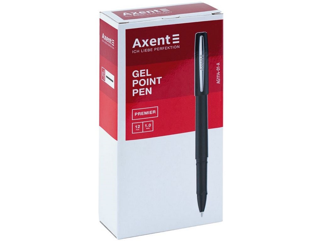 Ручка гелева Premier чорна. Axent AG1114-01-A