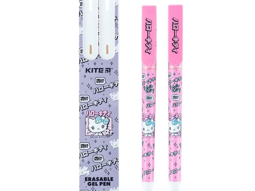 Ручка гелевая пиши-стирай 2шт в пенале синяя Hello Kitty, Kite
