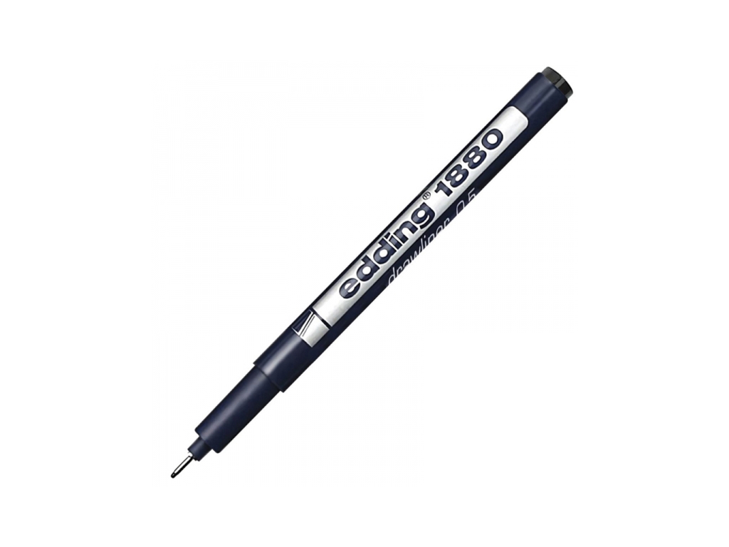 Ручка Лінер для креслення drawliner 0.5 (0,5мм). Edding e-1880/0.5