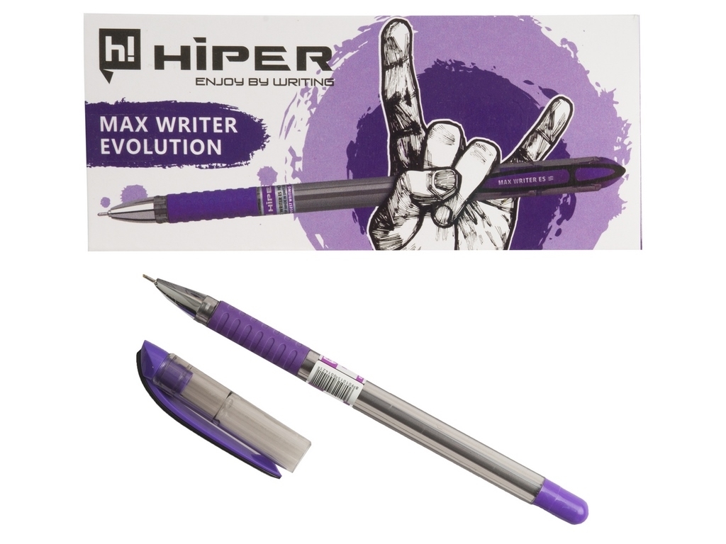 Ручка масляная Max Writer Evolution. Hiper HO-335. 2 500м. Цвет фиолетовый