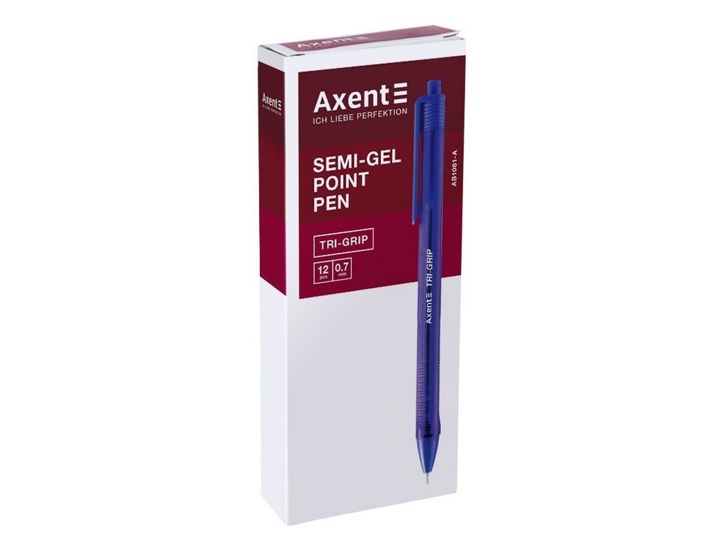 Ручка масляна синя автоматична Tri- Grip Axent AB1081-02-A