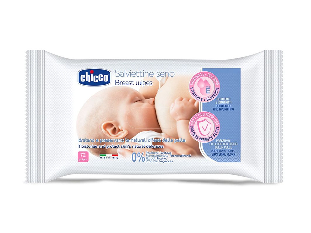 Салфетки для груди очищающие 72 шт. Chicco 09166.00