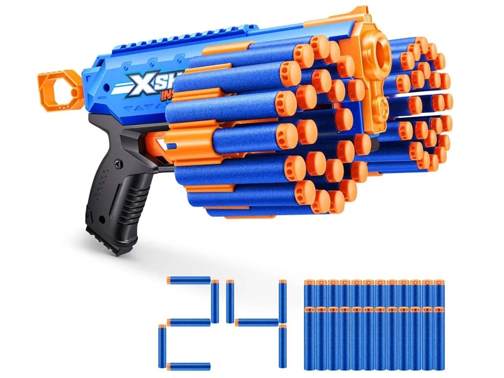 Быстрострельный игрушечный бластер X-SHOT Insanity-Manic 24 патронов. Zuru 36603R