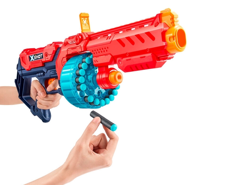 Быстрострельный игрушечный бластер X-Shot Red EXCEL Turbo Fire 48 патронов. Zuru 36270R
