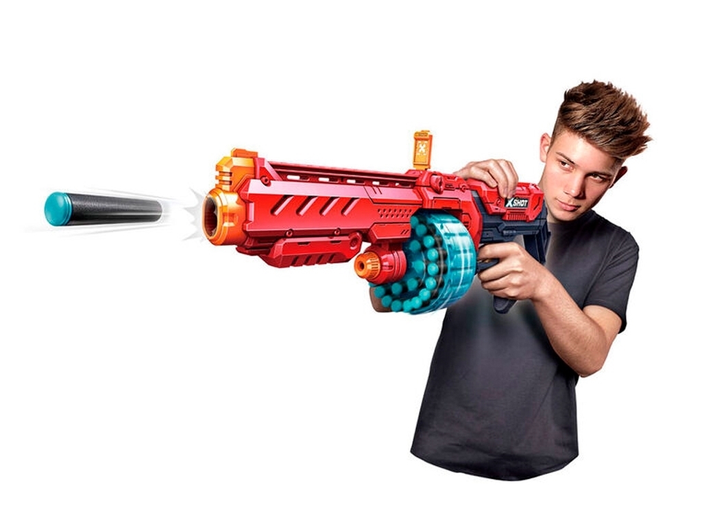 Быстрострельный игрушечный бластер X-Shot Red EXCEL Turbo Fire 48 патронов. Zuru 36270R