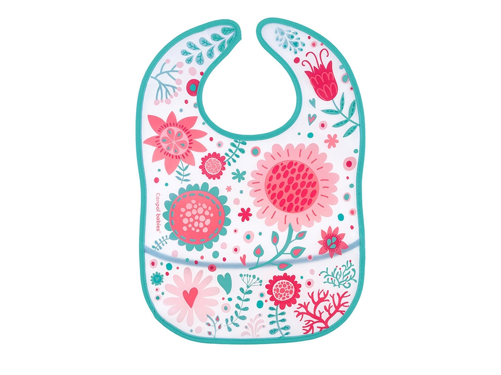 Слюнявчик Wild Nature Розовый, пластик, 6+, 9/234_pin, Canpol Babies