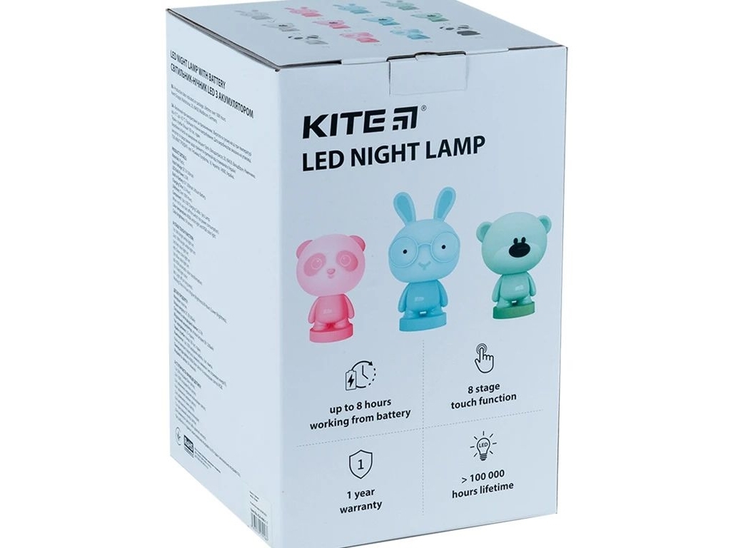 Світильник-нічник LED з акумулятором Bear білий, Kite