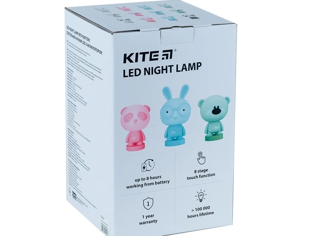 Світильник-нічник LED з акумулятором Bear блакитний, Kite