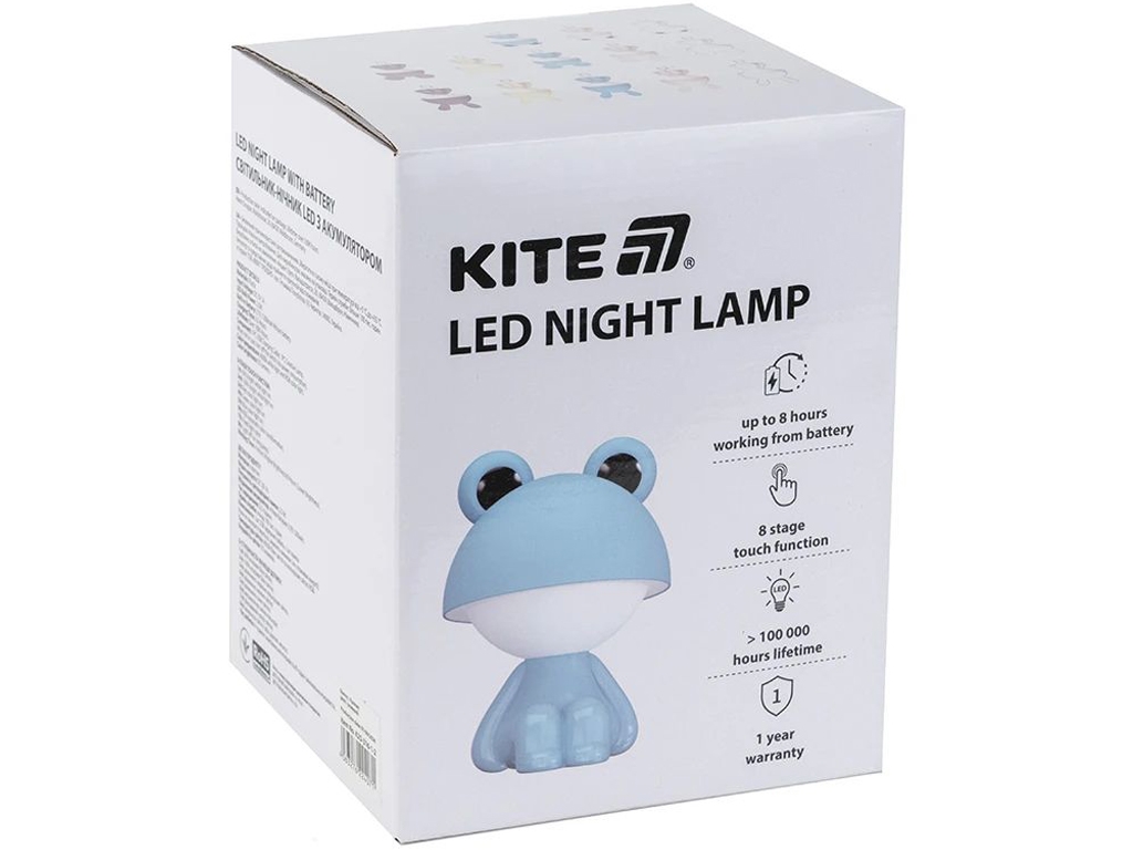 Світильник-нічник LED з акумулятором Cute Froggy блакитний, Kite