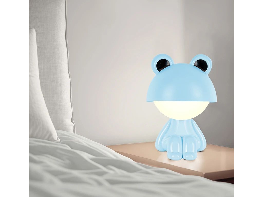 Світильник-нічник LED з акумулятором Cute Froggy блакитний, Kite