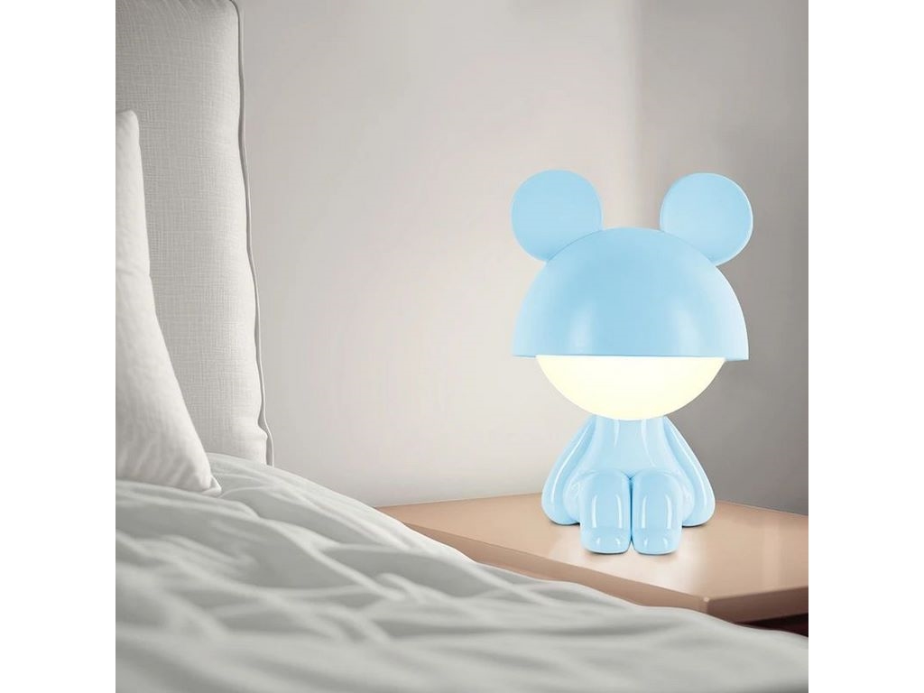 Світильник-нічник LED з акумулятором Cute Mouse блакитний, Kite