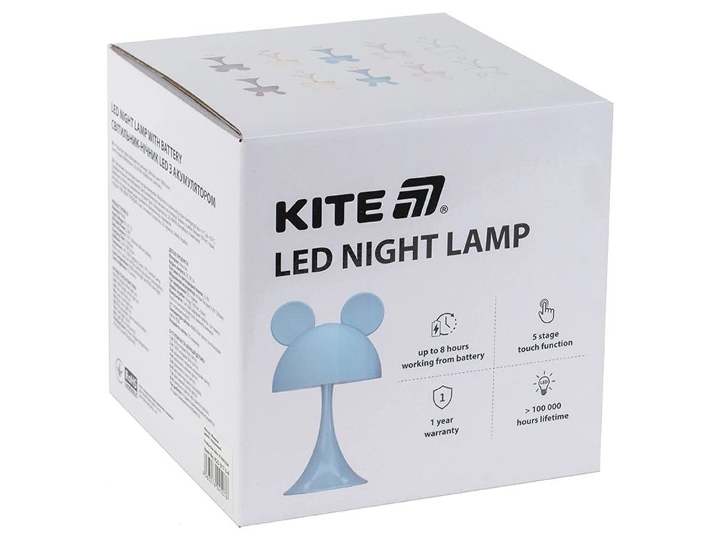 Світильник-нічник LED з акумулятором Simple Bunny блакитний, Kite