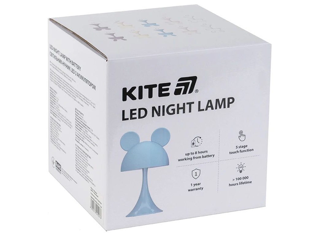 Світильник-нічник LED з акумулятором Simple Mouse блакитний, Kite