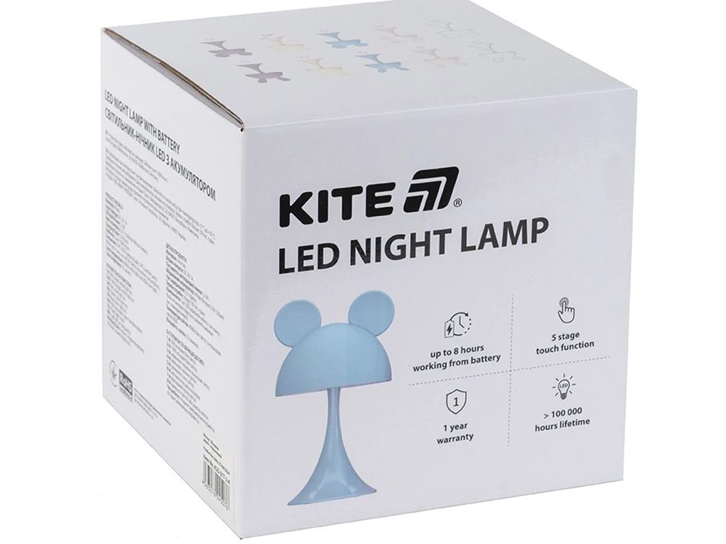 Светильник-ночник LED с аккумулятором Simple Mouse фиолетовый, Kite