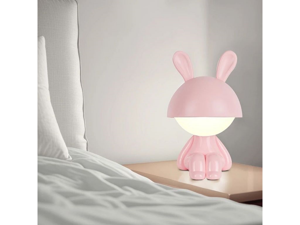 Светильник-ночник LED с аккумулятором Cute Bunny розовый, Kite