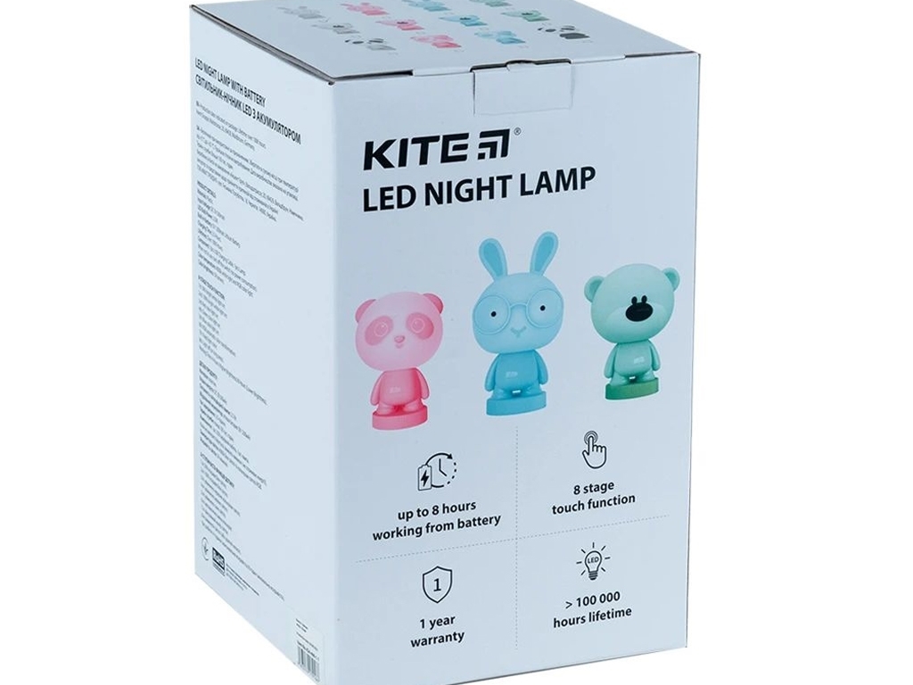 Светильник-ночник LED с аккумулятором Bunny зеленый, Kite