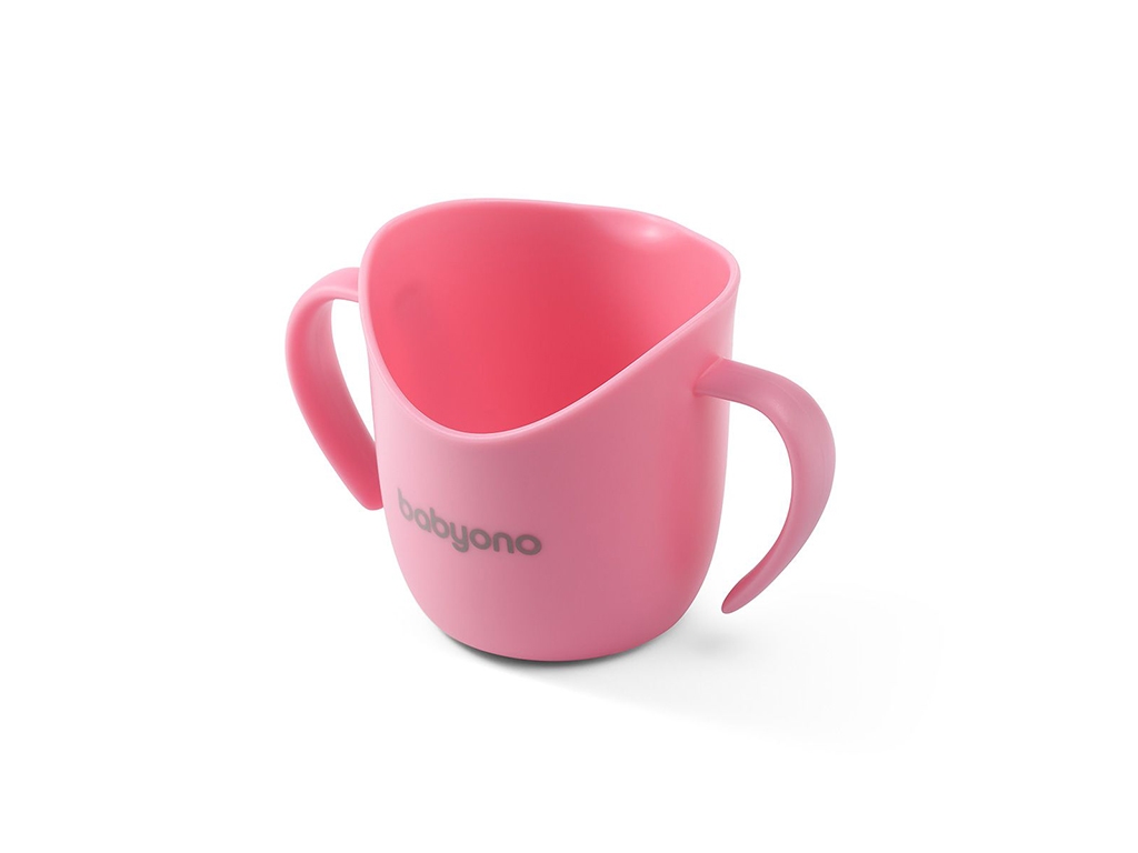 Тренировочная чашка с розовыми ручками 120 мл. BabyOno 1463/04