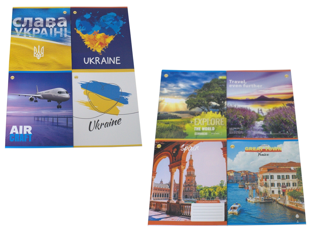 Зошит 48 аркушів, Клітина Тверда Мікс 48КВ4, Тетрада ТЕ21511, Ціна за 1 шт,
