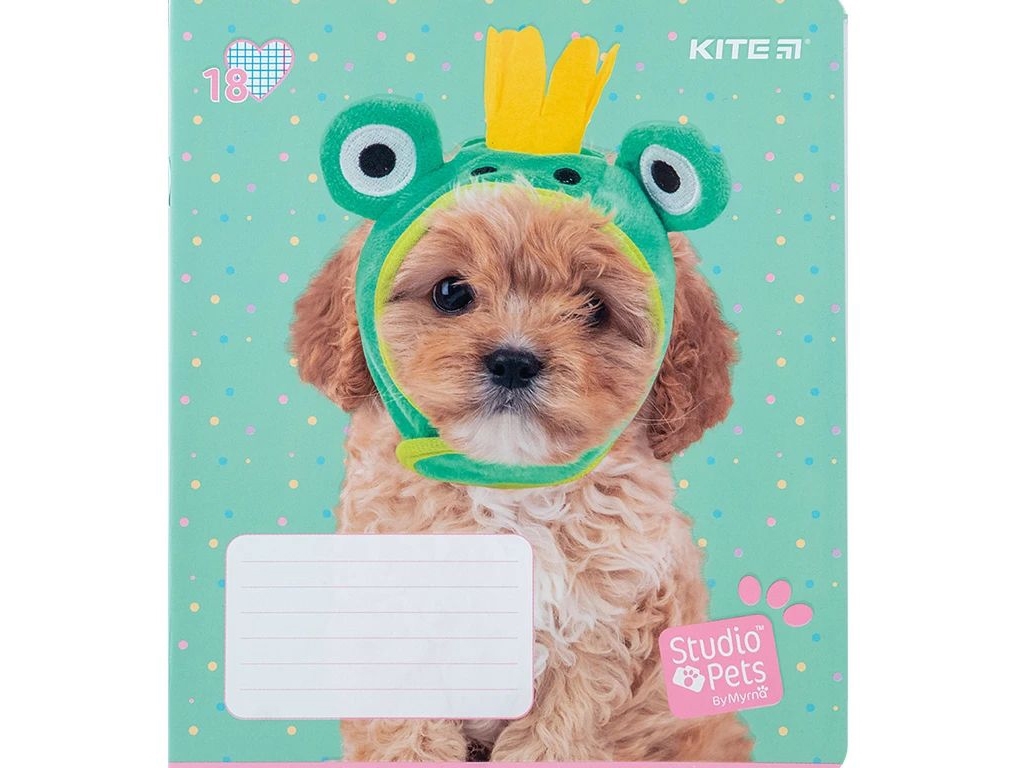 Тетрадь в клетку 18 листов, Studio Pets (цена за 1шт)
