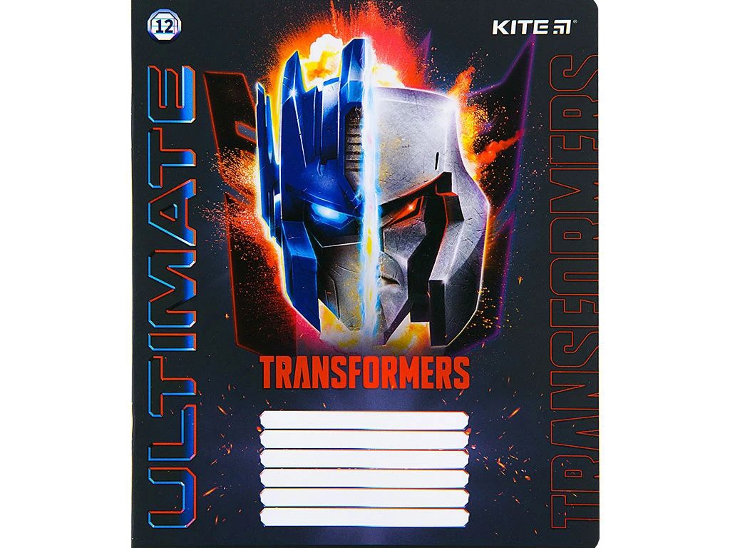Тетрадь в линию Transformers, 12 листов (цена за 1шт)