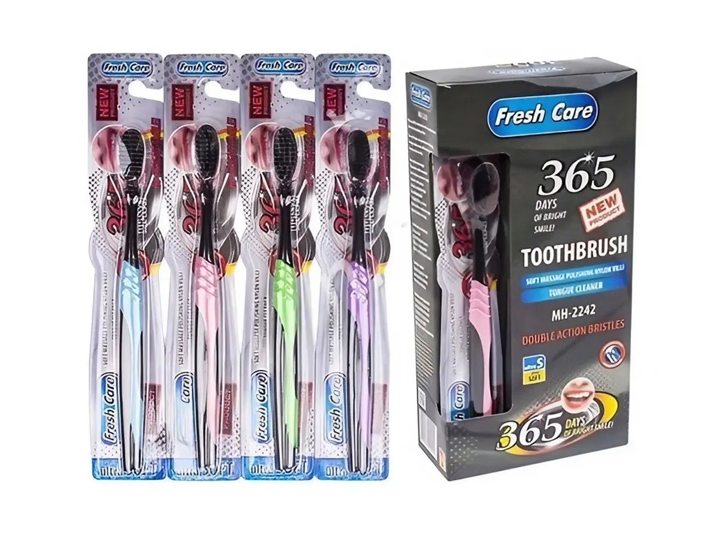 Зубна щітка Fresh care чорна щетина 18,5 см, МH-2242